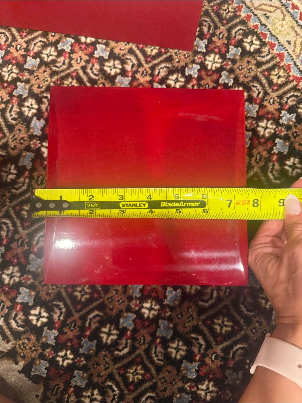 Red  wooden Jewelry Display Box with White Interior - Picture 8 of 9